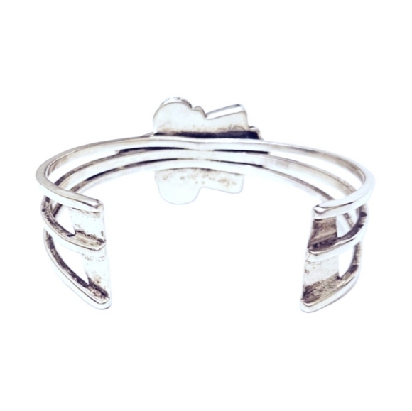 Vintage Navajo Melvin Chee Sterling Silver & Turauoise Cuff Bracelet - Picture 3 of 4